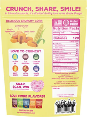 Love Corn Crunchy Corn Sweet Salty - 3.5 OZ - Image 5