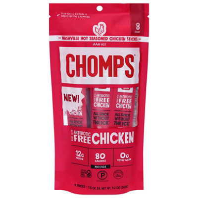 Chomps Stick Chkn Nshvl Hot 8pc - 9.2 oz - Image 1
