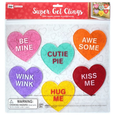 Mel 12x12 Conversation Hearts Cling - ea - albertsons