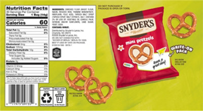 Snyder's Of Hanover Back To School Mini Pretzels, 30 Count 0.5 Oz - 30-.5 oz - Image 4