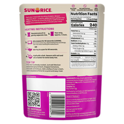 Sunrice Rice Brown Jasmine Rice Protein Collagen - 8.8 oz - Image 8