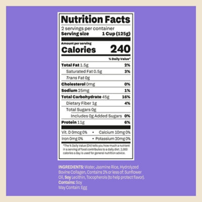 Sunrice Rice Jasmine Rice Protein Collagen - 8.8 oz - Image 4
