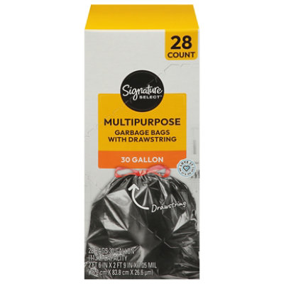 Signature Select Bag W/drawstring Multipurpose  30 Gallon 28 Ct - 28 ct - Image 1