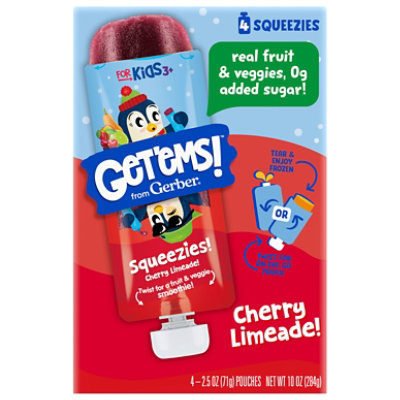 Gerber Get Ems Squeezies  Cherry Limade Multipack 4x2.5oz - 10 oz - Image 2