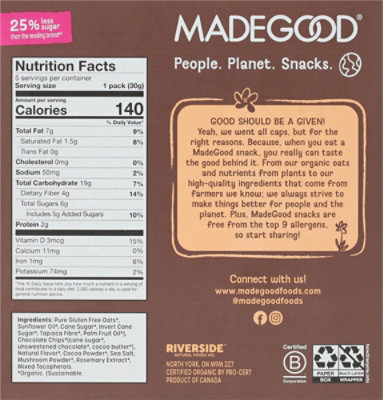 Madegood Crunch Squares Chocolate 5 Ct - 5 ct - Image 5