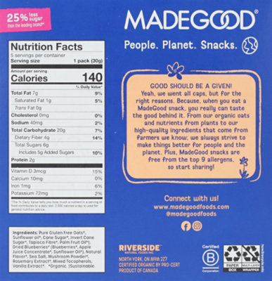 Madegood Crunch Squares Blueberry 5 Ct - 5 ct - Image 5