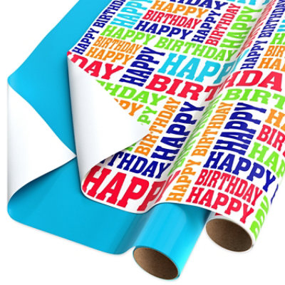 American Greetings 40 Sq. ft. Birthday Multi-Roll Wrap Happy Birthday (2-Rolls 60 in. x 288 in.) - Image 1