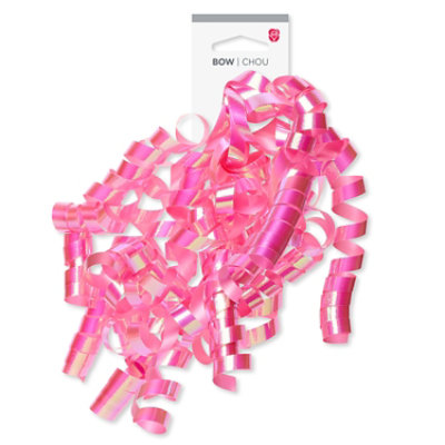 American Greetings 9 in. Pink Irridescent Curling Poly Ribbon Poly Gift Bow (1-Count) - Image 3