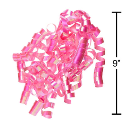 American Greetings 9 in. Pink Irridescent Curling Poly Ribbon Poly Gift Bow (1-Count) - Image 4