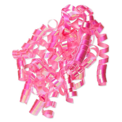 American Greetings 9 in. Pink Irridescent Curling Poly Ribbon Poly Gift Bow (1-Count) - Image 2
