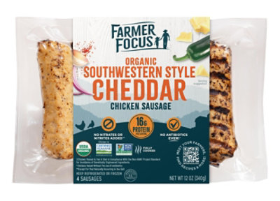 Farmer Focus Organic Southwestern Style Cheddar Chicken Sausage 12oz - 12 OZ - Image 1