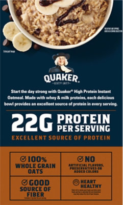 Quaker High Protein Instant Oatmeal Banana & Chocolate, 2.75 Oz X 4 - 6 ct - Image 5