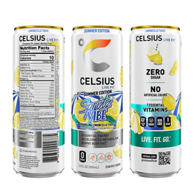 Celsius Sparkling Spritz Vibe Summer Edition Energy Drink 12fl Oz Single Can - 12 fl oz - Image 2