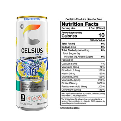 Celsius Sparkling Spritz Vibe Summer Edition Energy Drink 12fl Oz Single Can - 12 fl oz - Image 3