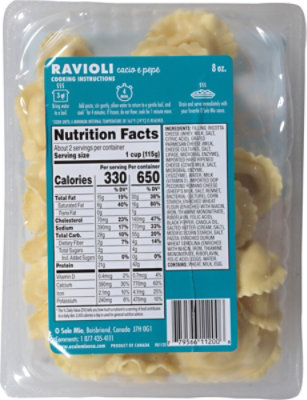 O Sole Mio Cheese & Black Pepper Filled Ravioli - 8 OZ - Image 5