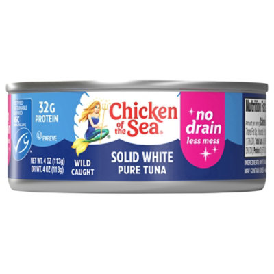 Chicken Of The Sea Solid White Pure Tuna No Drain Msc 4 Ounces - 4 oz - Image 1