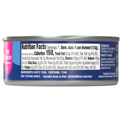 Chicken Of The Sea Low Sodium Solid White Pure Tuna No Drain 4 Ounces - 4 oz - Image 5