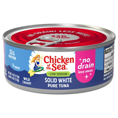 Chicken Of The Sea Low Sodium Solid White Pure Tuna No Drain 4 Ounces - 4 oz - Image 1
