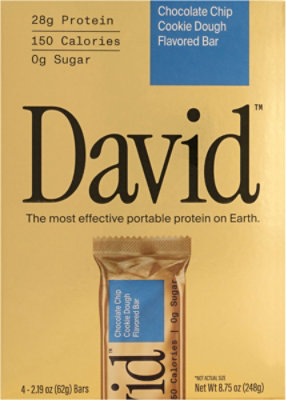 David Protein Bar Chocolate Chip - 8.75 oz - Image 5