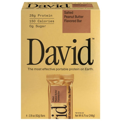 David Protein Bar Salted Peanut Butter - 8.75 oz - Image 1