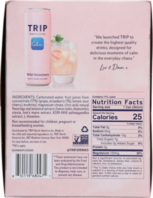 TRIP Wild Strawberry Sparkling Magnesium Drink - 4 -12 Fl. Oz. - Image 5