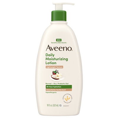 Aveeno Body Daily Moisturizing Body Lotion, Cocoa Butter Vanilla Scent, Sensitive Skin Scents - 18 fl oz - Image 2