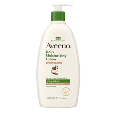 Aveeno Body Daily Moisturizing Body Lotion, Cocoa Butter Vanilla Scent, Sensitive Skin Scents - 18 fl oz - Image 1