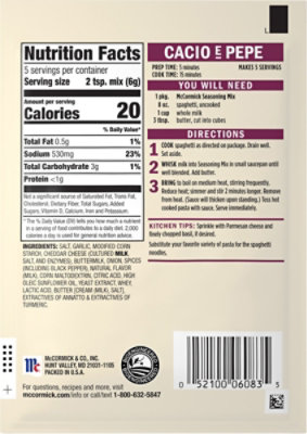 Mccormick® Cacio E Pepe 1.12 Oz - 1.12 oz - Image 6