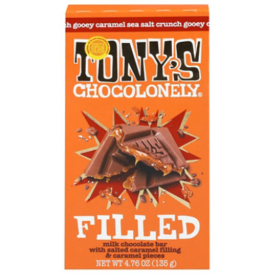 Tony's Chocolonely Filled Milk Chocolate Gooey Caramel Sea Salt Crunch - 4.76 oz - Image 2