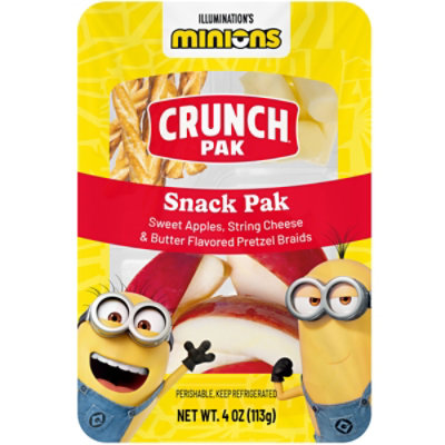 Crunch Pak Minions Snack Pak Sweet Apple Slices String Cheese And Butter Pretzel Braids - 4 OZ - Image 1
