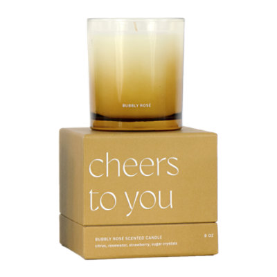 Overjoyed Boutique Bubbly Rose Boxed Candle - 8 Oz - Image 1