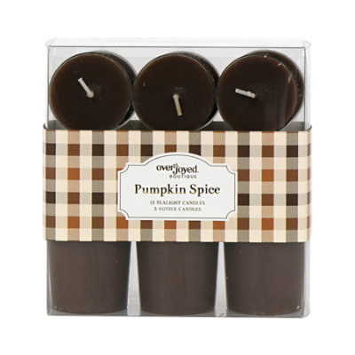 Overjoyed Boutique Pumpkin Spice Scented Tealight and Votive Candle Set - Each - Image 1