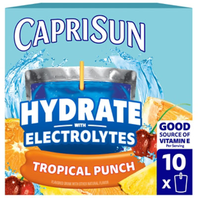 Capri Sun Hydrate With Electrolytes Flavored Drink With Other Natural Flavor, 10 Pouches, For On-the - 10-6 FZ - Image 1