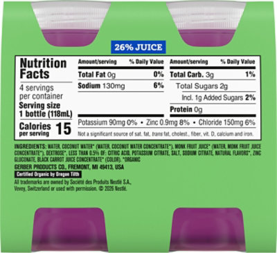 Gerber Gerberlyte Infant Beverage Berry Blend 4x4floz - 4-4OZ - Image 5