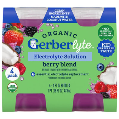Gerber Gerberlyte Infant Beverage Berry Blend 4x4floz - 4-4OZ - Image 1