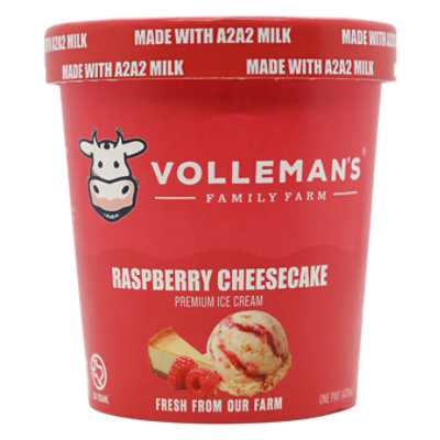 Vollemans Raspberry Cheesecake Ice Cream - 1 Pint - Image 1