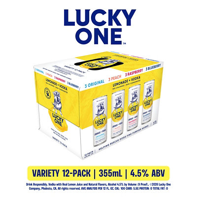 Lucky One Lemonade Variety Cans - 12-355 ML - Image 1