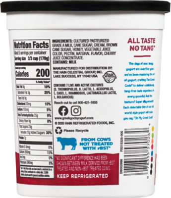 Greek Gods Greek Black Cherry Yogurt 32 Oz - 32 oz - Image 5