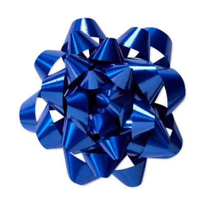 American Greetings 4.25 in. Blue Confetti Poly Gift Bow (1-Count) - Image 1