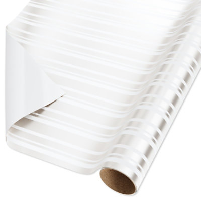 American Greetings 20 Sq. ft. Wrapping Paper for Weddings Pearl Stripes (1-Roll 30 in. x 96 in.) - Image 1