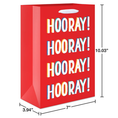American Greetings 10 in. Red Medium Gift Bag Hooray! (1-Count) - Image 4