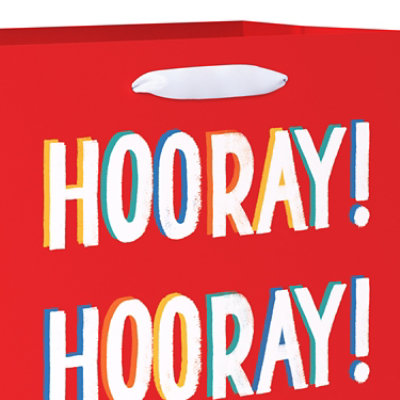 American Greetings 10 in. Red Medium Gift Bag Hooray! (1-Count) - Image 3