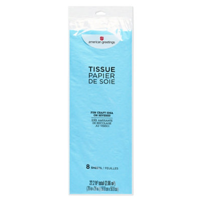 American Greetings 20 in. x 20 in. Light Blue Tissue Paper (8-Sheets) - Image 4