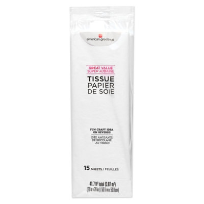 American Greetings 20 in. x 20 in. White Tissue Paper Bundle (15-Sheets) - Image 5