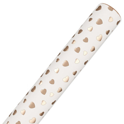 American Greetings 15 Sq. ft. Wedding Wrapping Paper Foil Hearts (1-Roll 30 in. x 72 in.) - Image 2