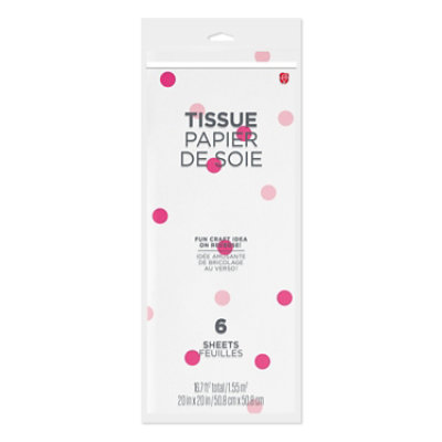 American Greetings 20 in. x 20 in. All Occasion Tissue Paper Pink Dots (6-Sheets) - Image 4