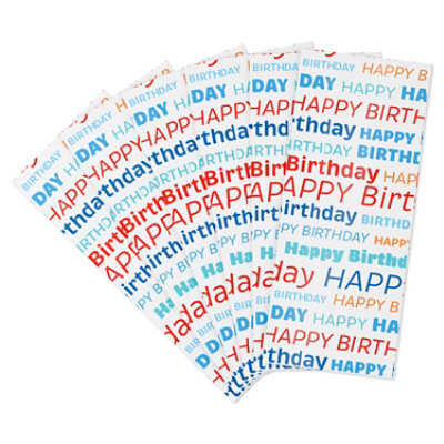 American Greetings 20 in. x 20 in. Birthday Tissue Paper Happy Birthday (6-Sheets) - Image 1