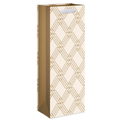 American Greetings 12.75 in. Beverage Bag Gold Geometric (1-Count) - Image 1