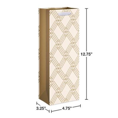 American Greetings 12.75 in. Beverage Bag Gold Geometric (1-Count) - Image 2