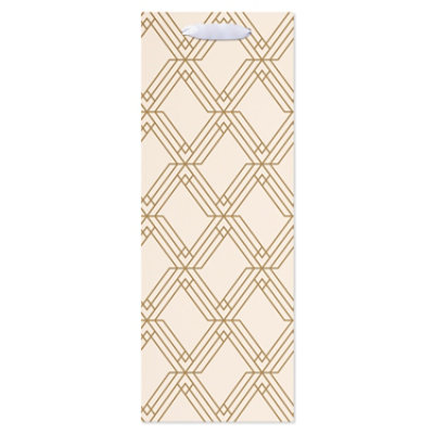 American Greetings 12.75 in. Beverage Bag Gold Geometric (1-Count) - Image 4